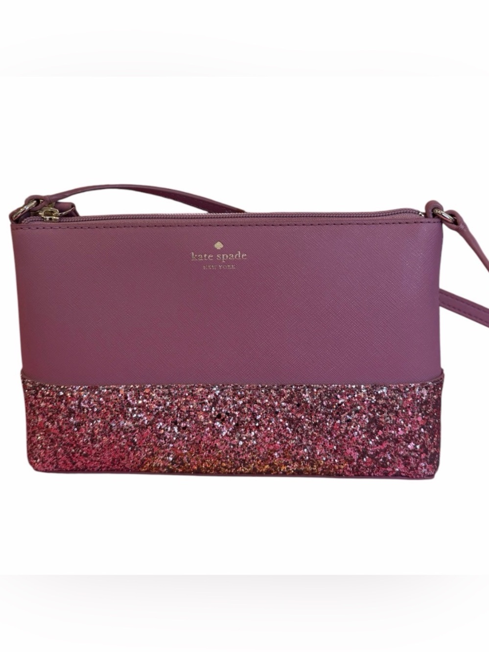 Kate Spade Pink Glitter Saffiano Leather Crossbody Bag Like New Authentic
